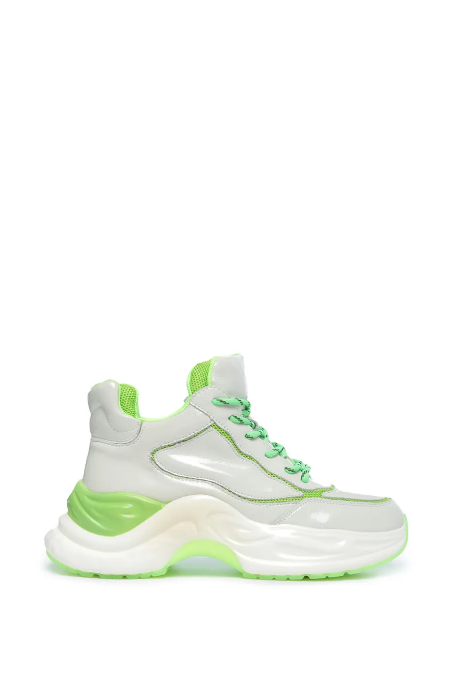 High-Top Chunky Sneakers - Neon Green