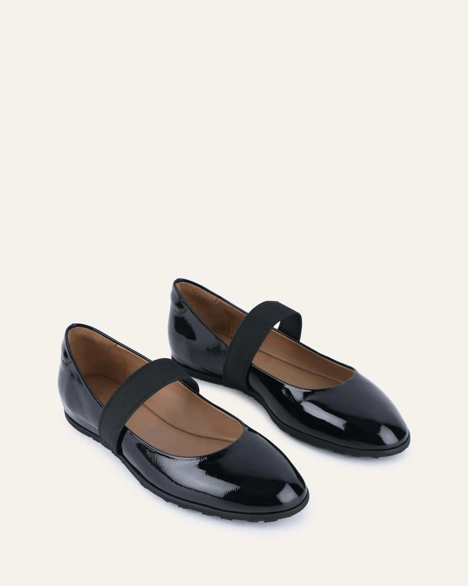 HOPE CASUAL FLATS BLACK CRINKLE PATENT