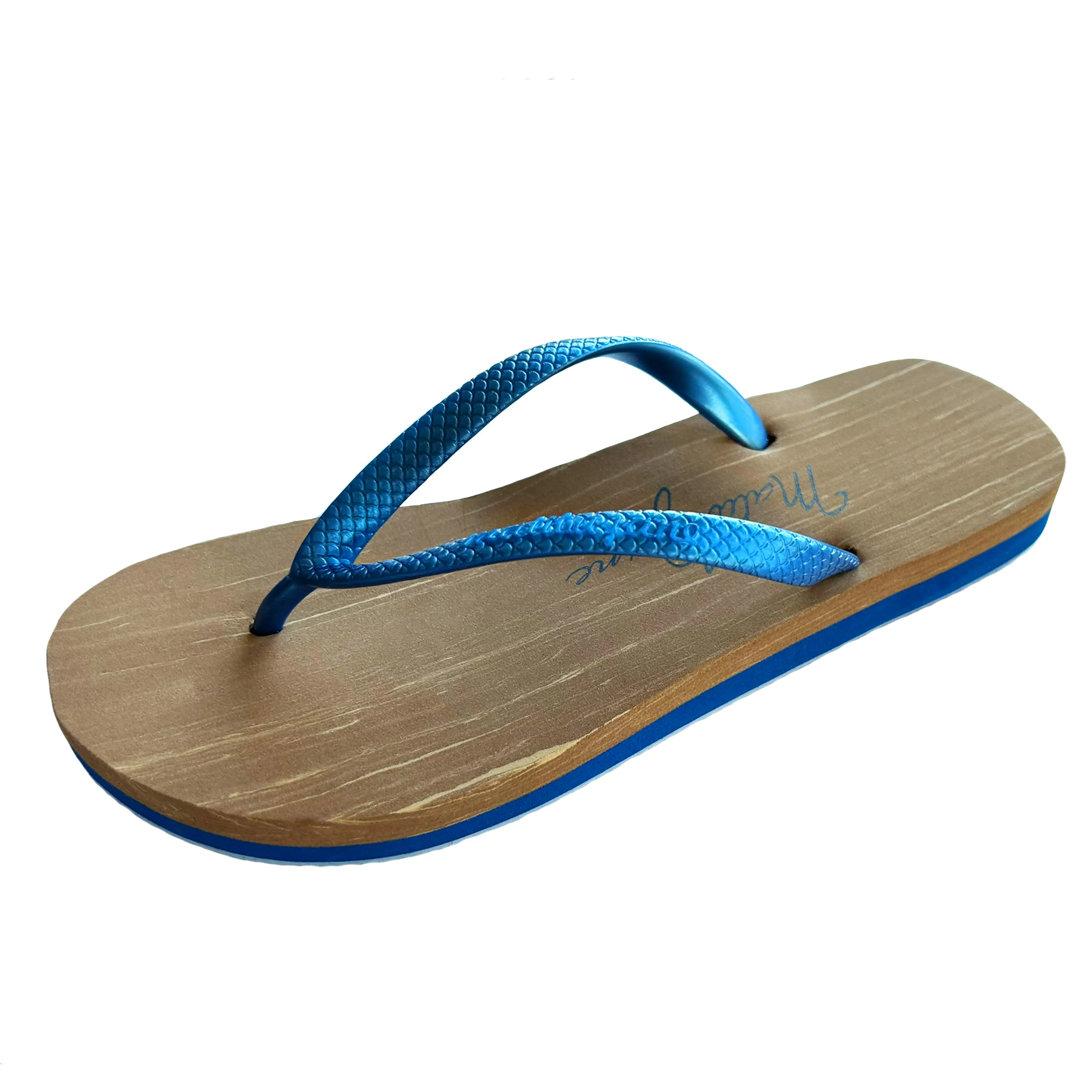 HUNTINGTON FLIP FLOPS WOOD NAVY