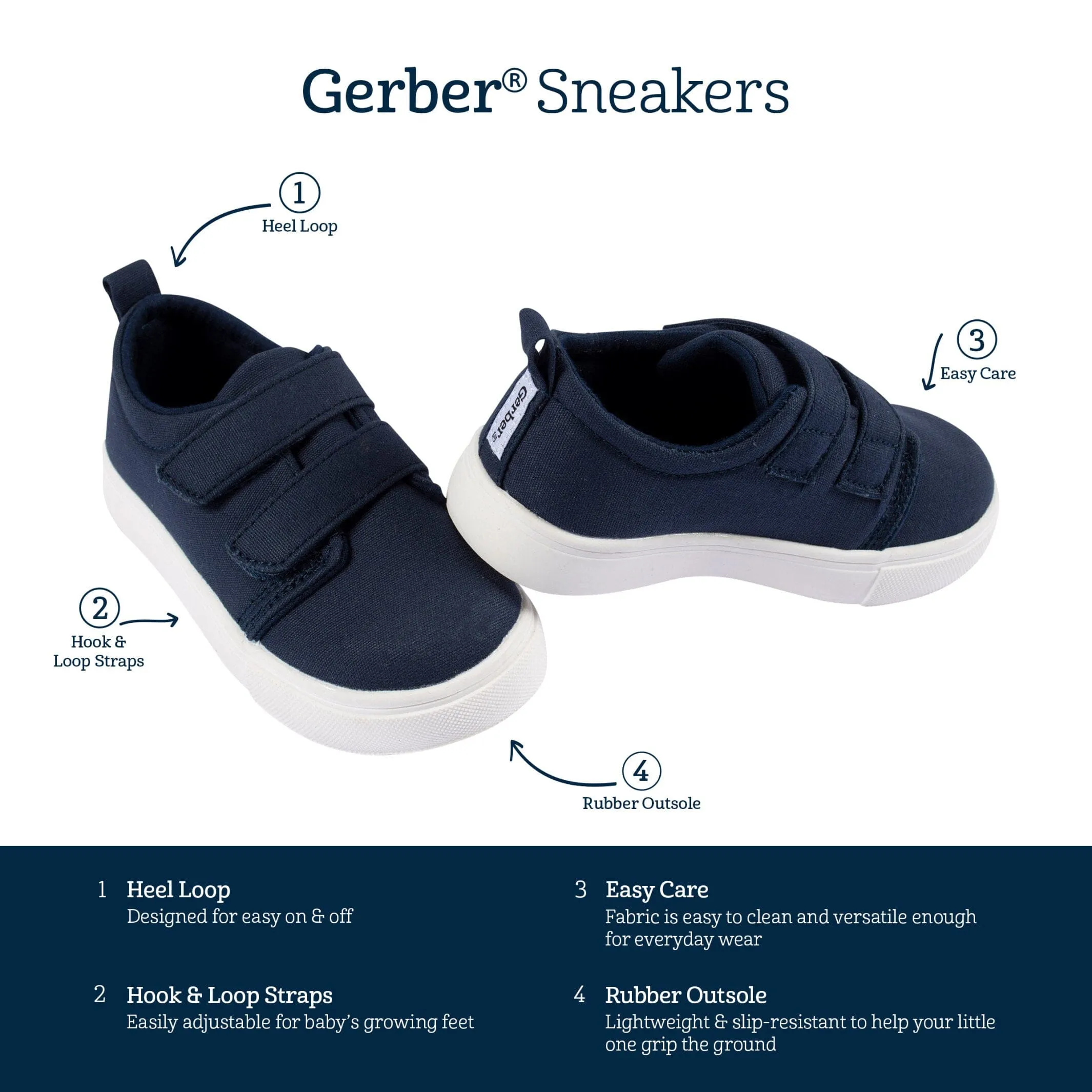 Infant & Toddler Boys Navy Strap Sneaker