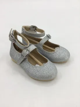 Janie and Jack Child Size 4 Toddler Silver Dress Shoes