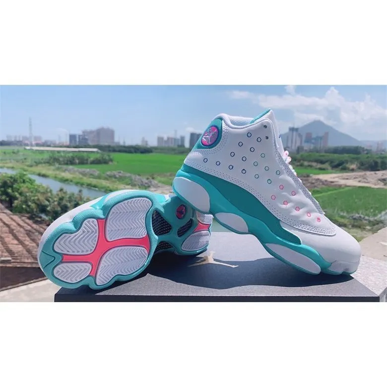 JORDAN 13 RETRO x WHITE SOAR GREEN PINK