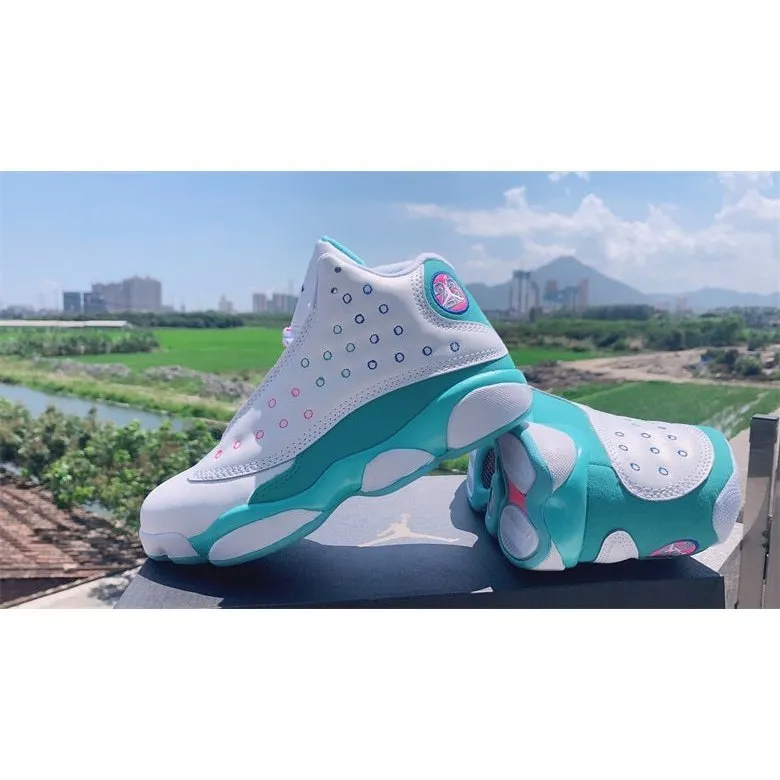 JORDAN 13 RETRO x WHITE SOAR GREEN PINK