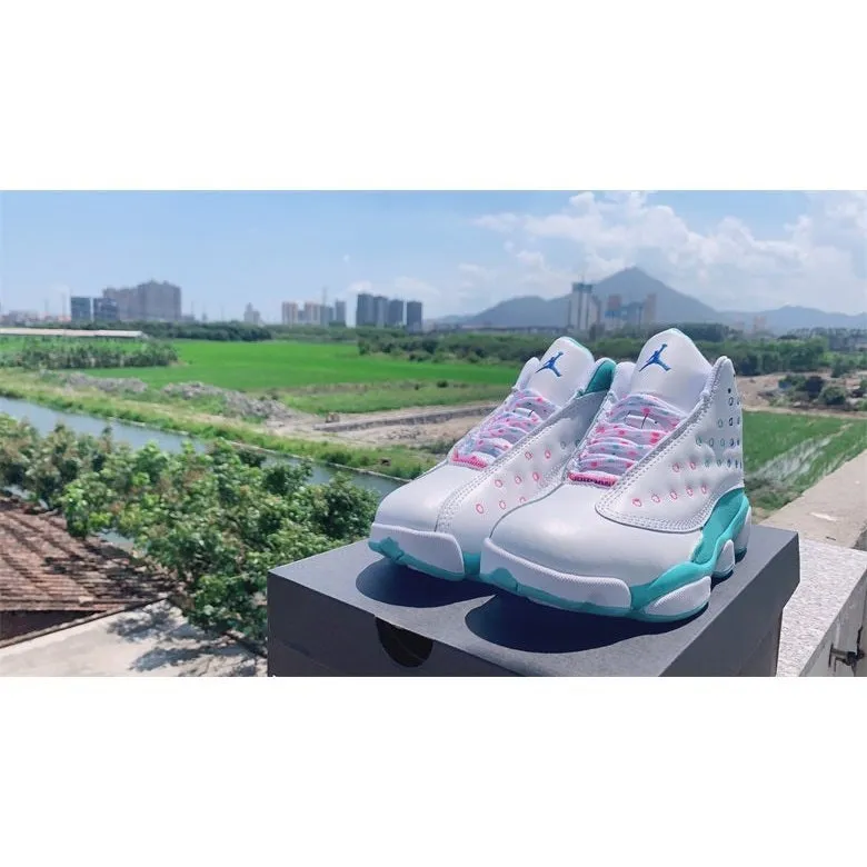 JORDAN 13 RETRO x WHITE SOAR GREEN PINK