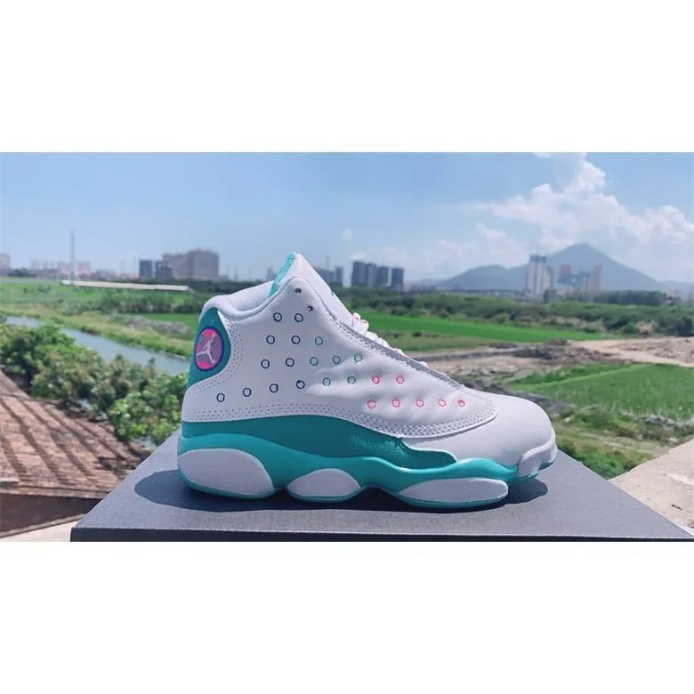 JORDAN 13 RETRO x WHITE SOAR GREEN PINK