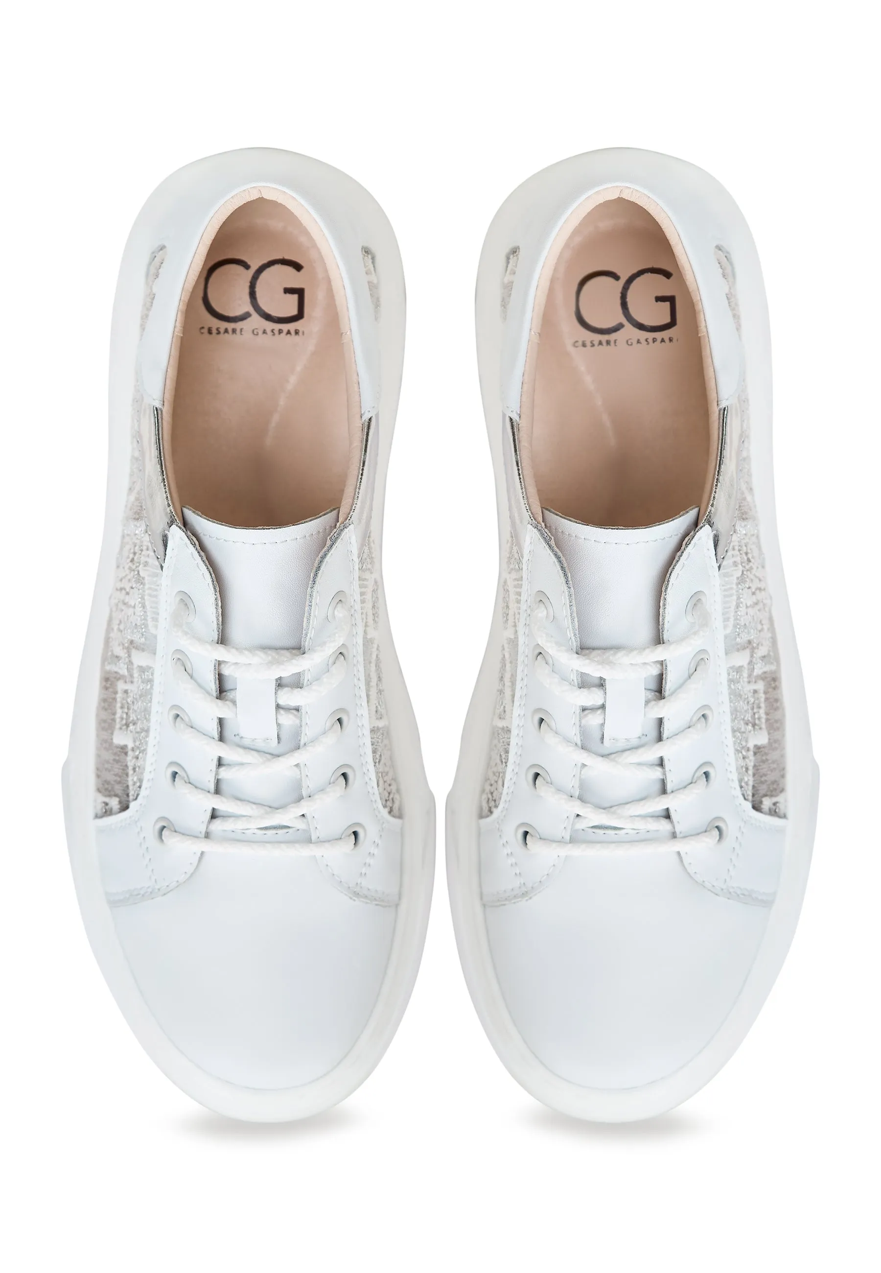 Leather Platform Sneakers Nancy - White