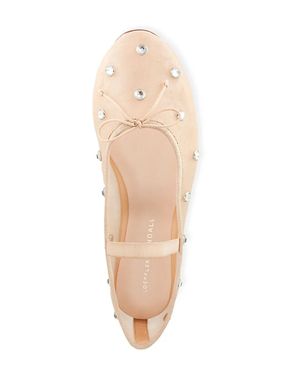 Leonie Cystal Mesh Ballet Flat in Cream