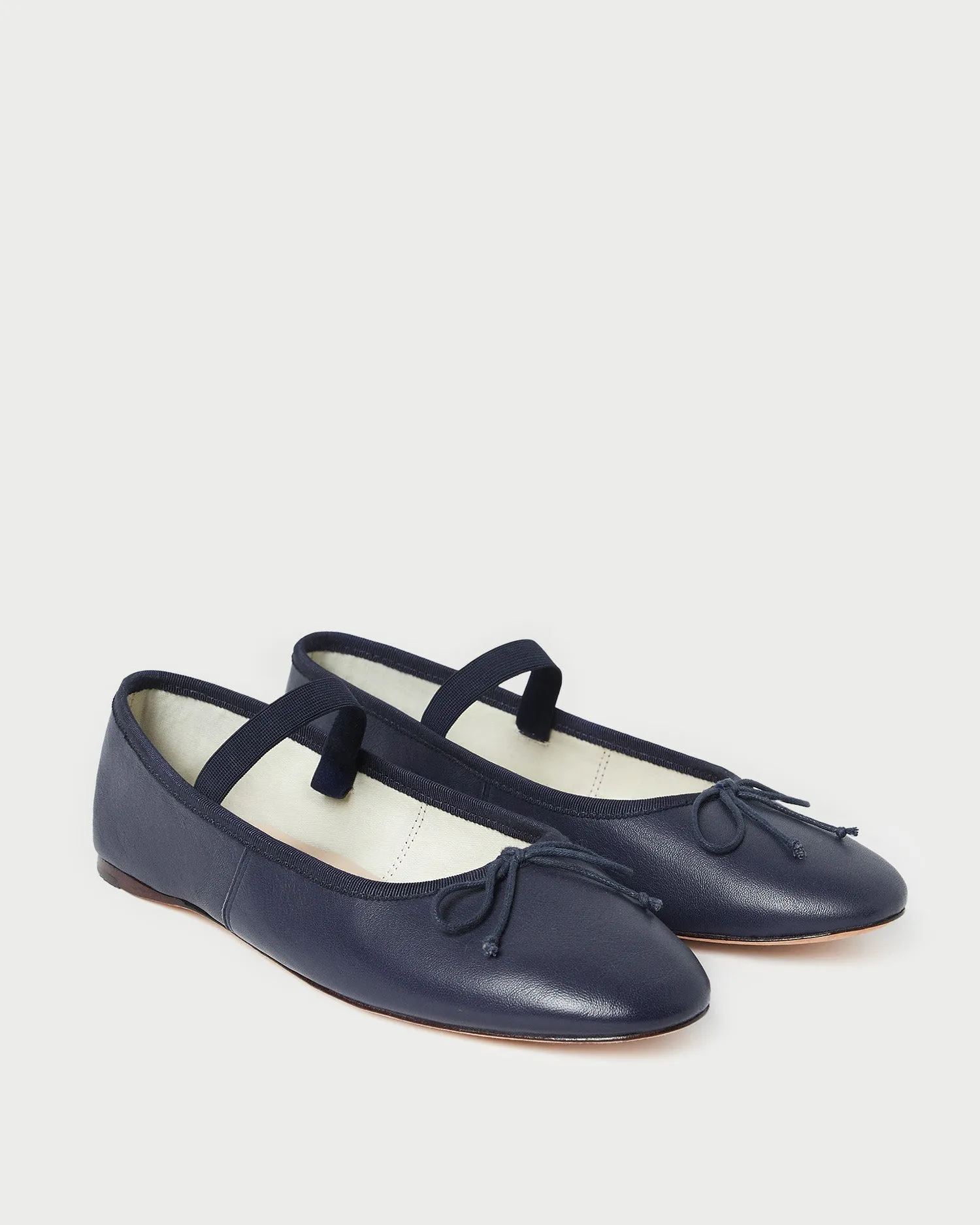 Leonie Navy Leather Ballet Flat