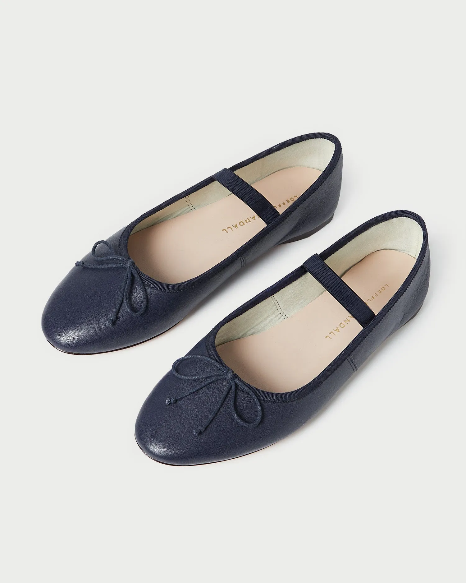 Leonie Navy Leather Ballet Flat