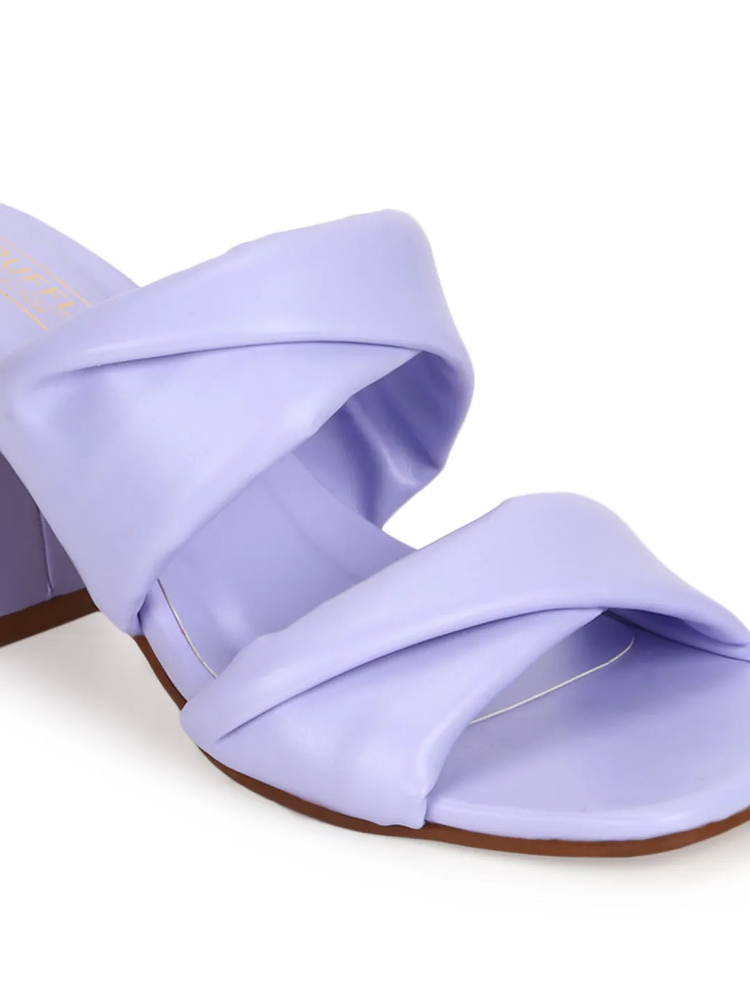 Lilac Purple PU Quilted Strap Block Heel Mules (TC-SLC-R-521-LIL)