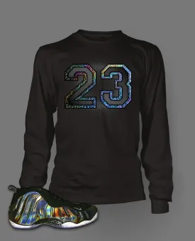 Long Sleeve Graphic T Shirt To Match Hologram Foamposite Shoe