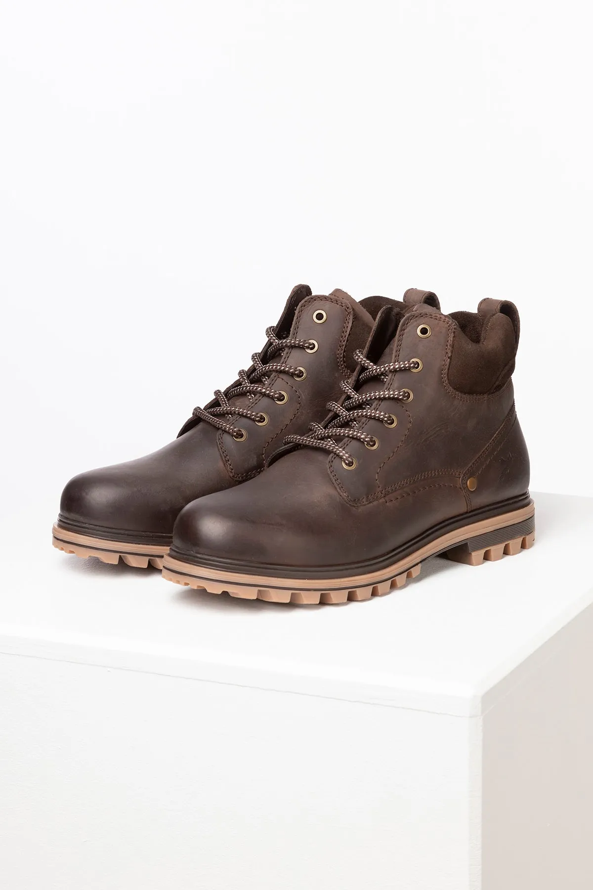 Men's Leather Lace Up Boots - Otley