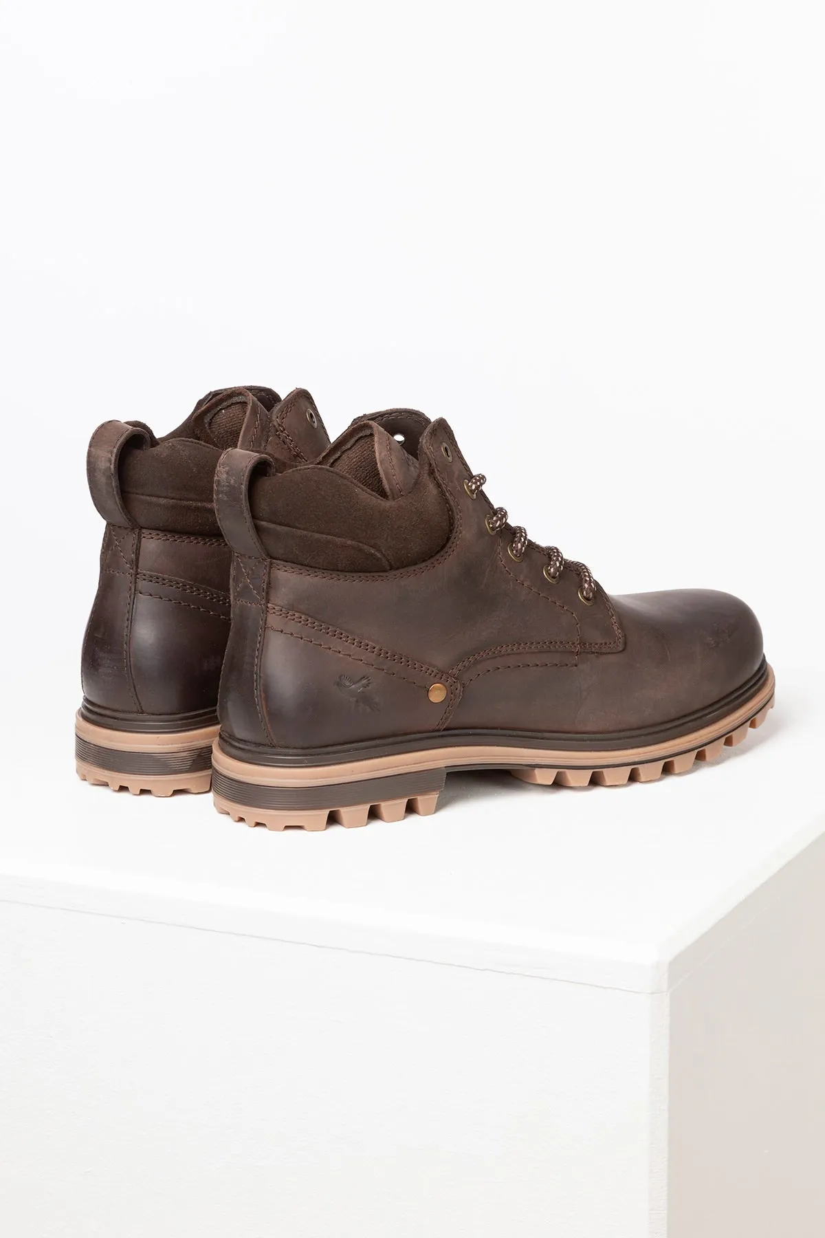 Men's Leather Lace Up Boots - Otley