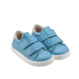 Old Soles Baby Toddy Leather Sneakers in Turquoise / Grey