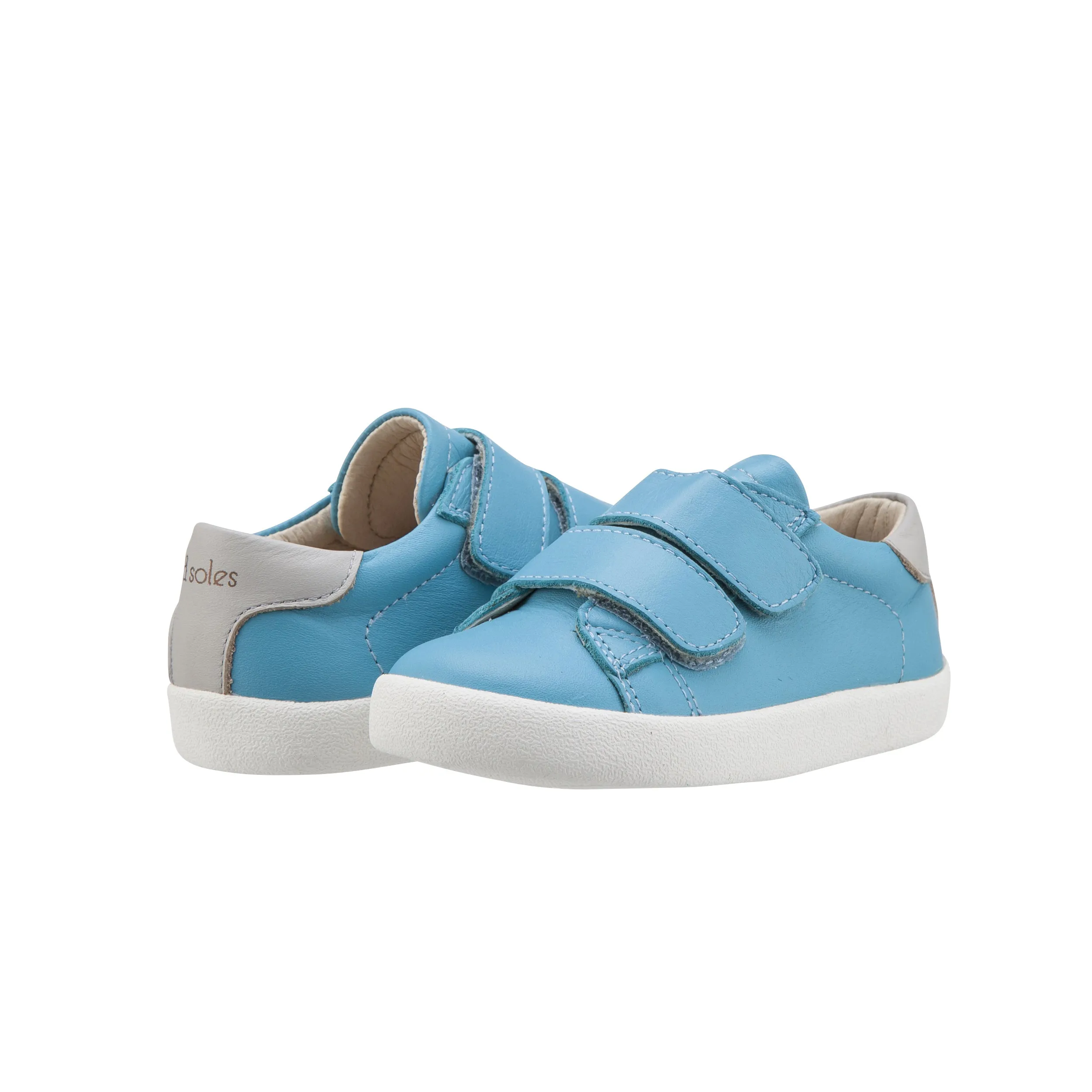 Old Soles Baby Toddy Leather Sneakers in Turquoise / Grey