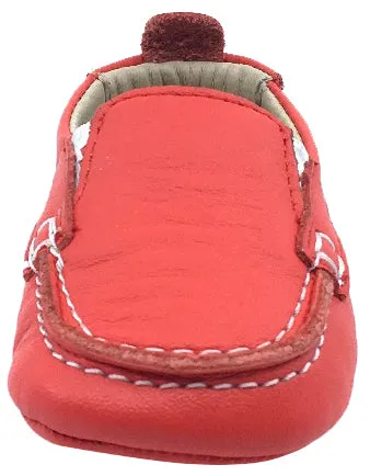 Old Soles Girl's and Boy's Red Baby Boat Shoes