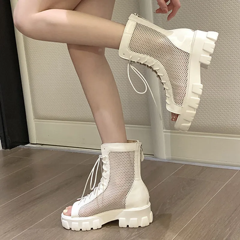 Open Toe Summer Ankle Boots