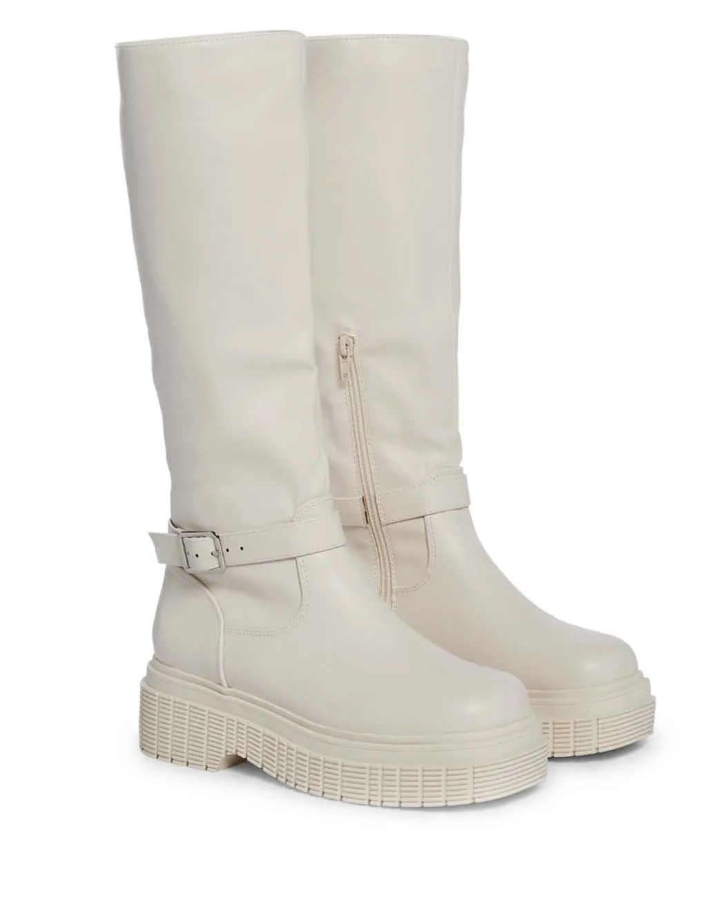 PUBLIC DESIRE - DAYLIGHT WHITE BOOTS