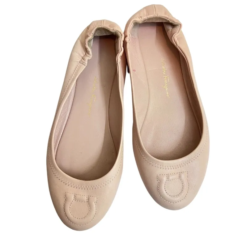 Salvatore Ferragamo Vignola Gancio Scrunched Ballet Flats