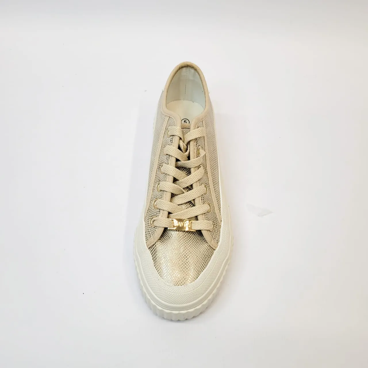 Savoy gold lace up platform sneaker