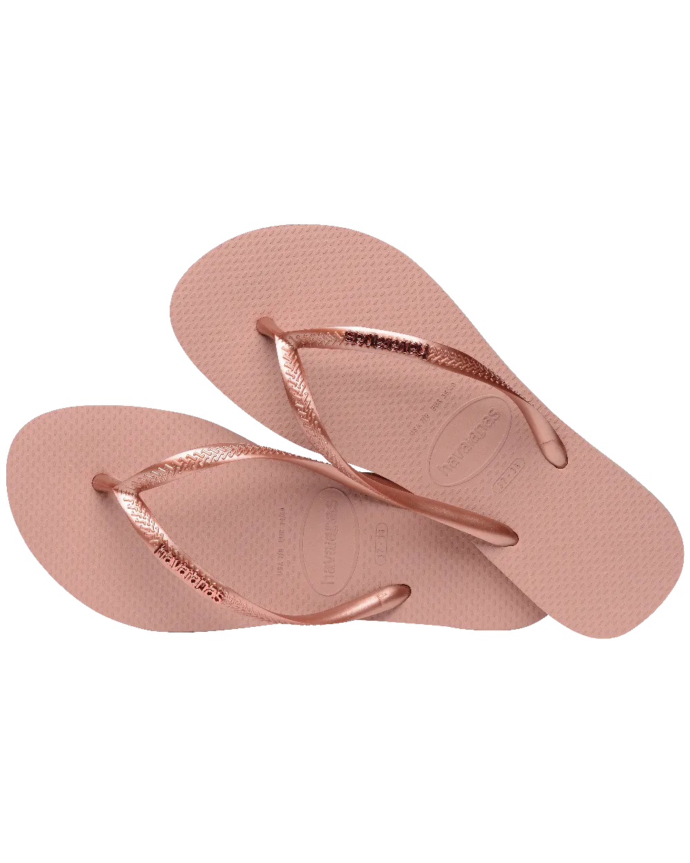 Slim Metallic Flip Flops in Crocus Rose & Golden