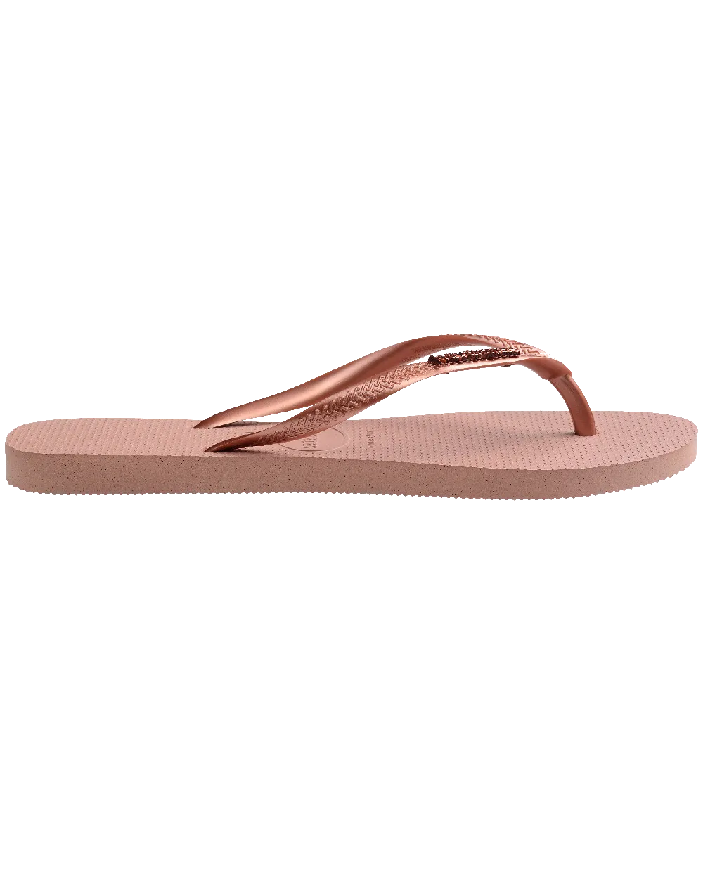 Slim Metallic Flip Flops in Crocus Rose & Golden