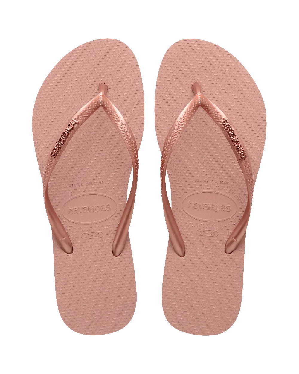 Slim Metallic Flip Flops in Crocus Rose & Golden