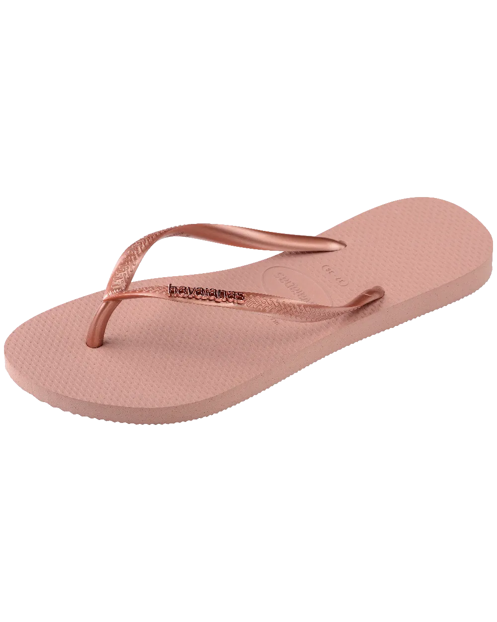 Slim Metallic Flip Flops in Crocus Rose & Golden