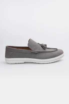 Slip On Suede Loafers - Grey