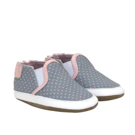 Soft Sole Polka Dot Polly - Grey/Pink Dot