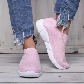 Soft women's sock shoes knitting shoesslip on sneakers breathable tennis shoes