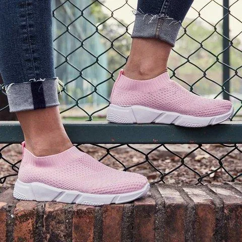 Soft women's sock shoes knitting shoesslip on sneakers breathable tennis shoes