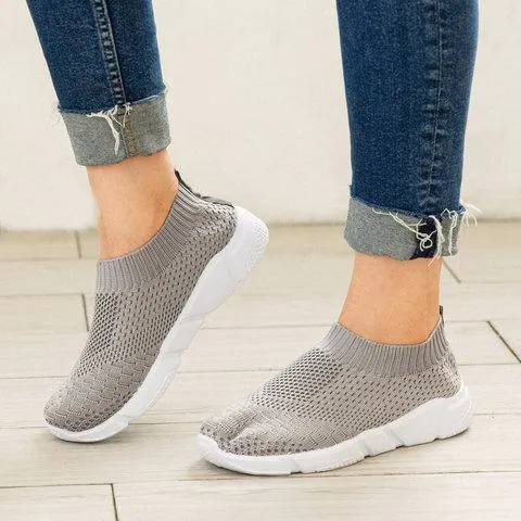 Soft women's sock shoes knitting shoesslip on sneakers breathable tennis shoes