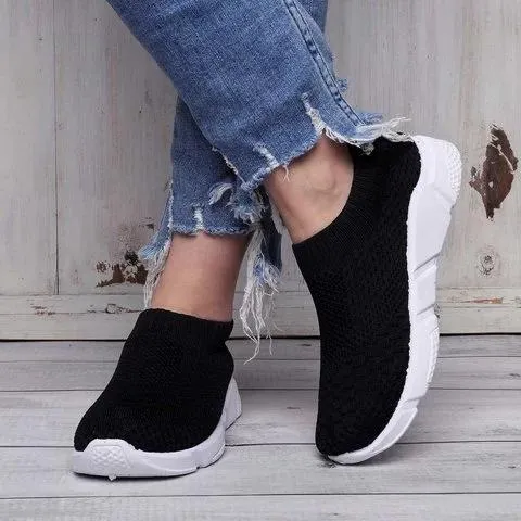 Soft women's sock shoes knitting shoesslip on sneakers breathable tennis shoes