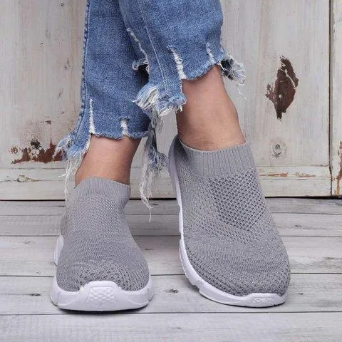 Soft women's sock shoes knitting shoesslip on sneakers breathable tennis shoes