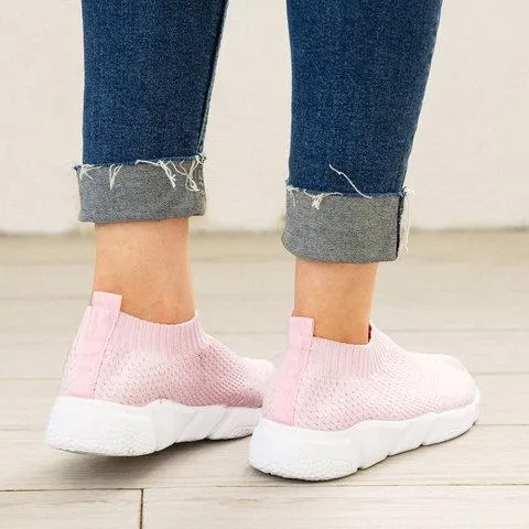 Soft women's sock shoes knitting shoesslip on sneakers breathable tennis shoes