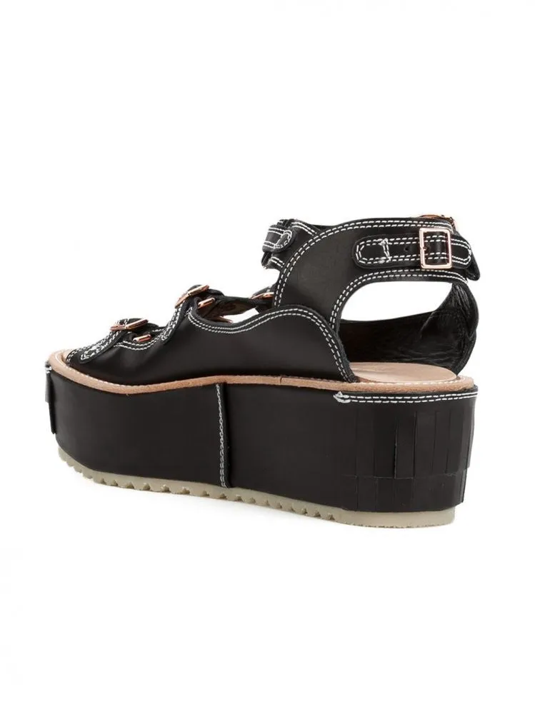 Strappy Platform Sandal (KLS-1601 BLACK)