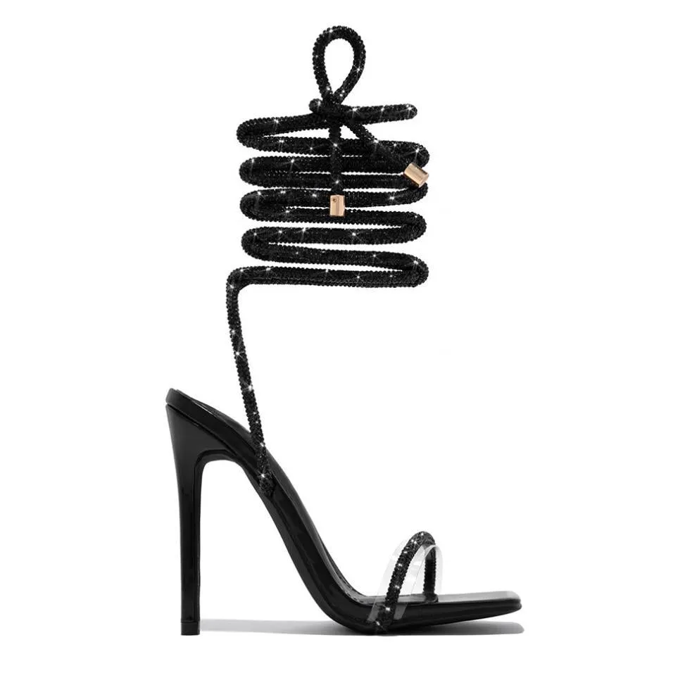 Strappy Sandals Square Toe  High Heel Shoes for Women