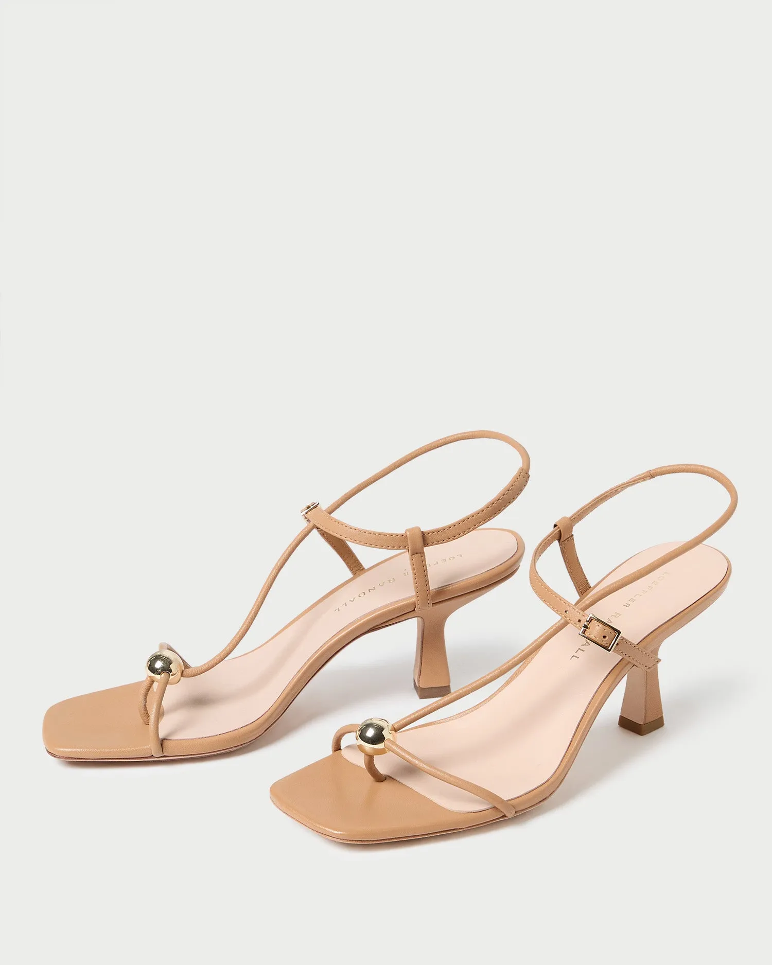 Triana Dune Leather Mid-Heel Sandal