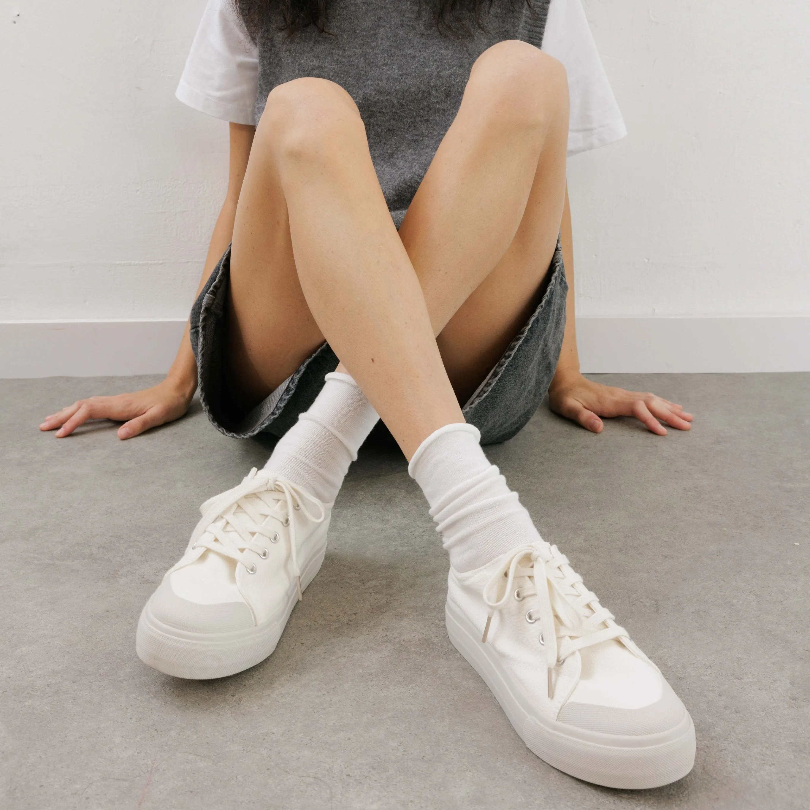 White platform sneakers