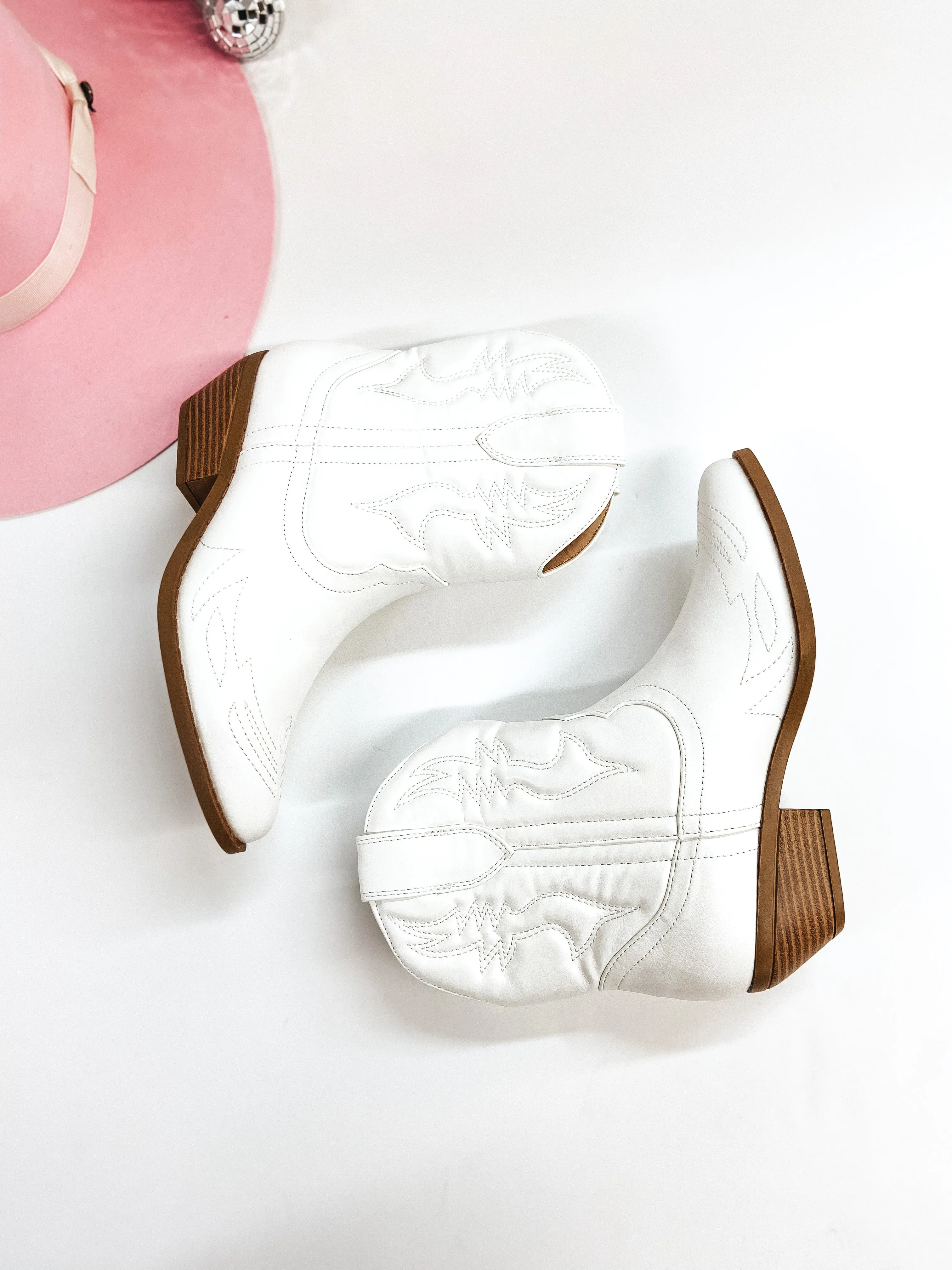 Wild and Wanted Cowgirl Ankle Booties in White