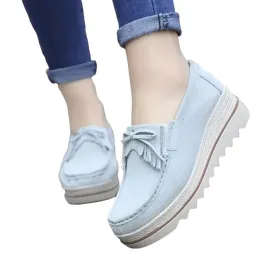 Women Flats Platform Shoes Casual Thick Tassel Slip On