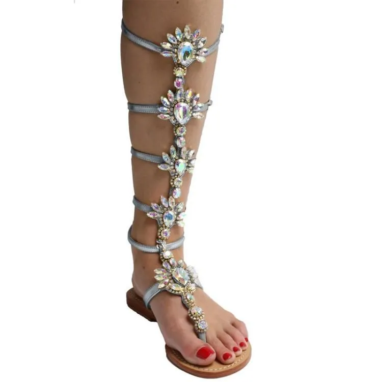 Women rhinestone strappy gladiator sandals