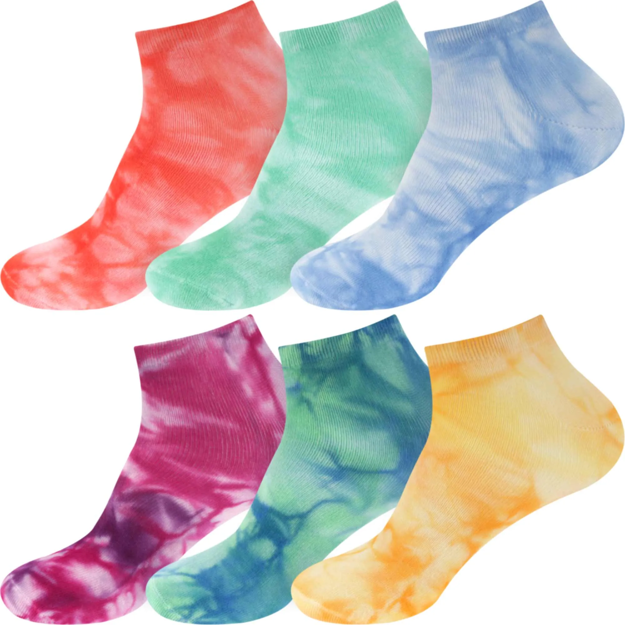 Women's Bamboo Tie Dye Ankle Socks, 2 Pairs