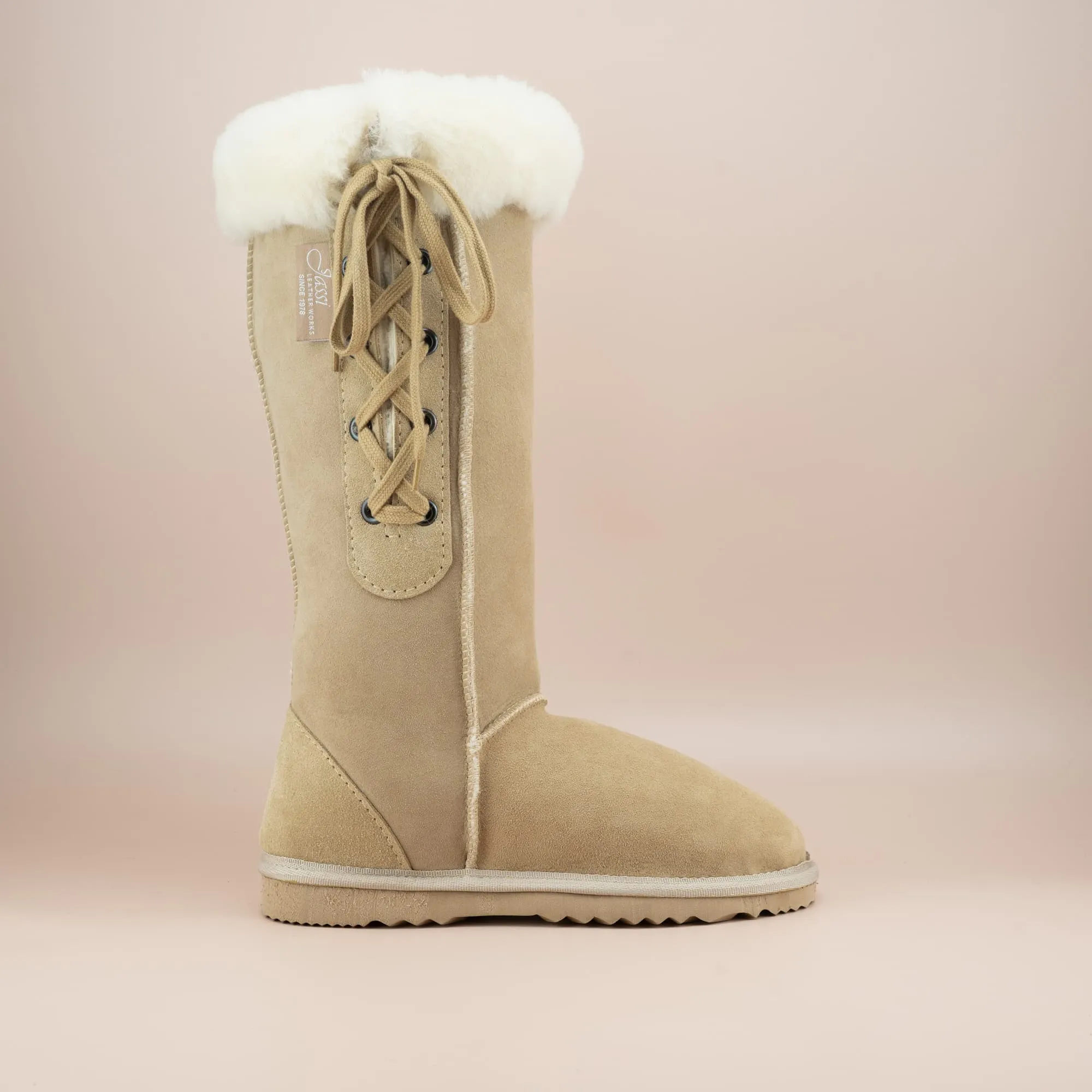 Women's Long Lace-Up Suede Ugg Boot