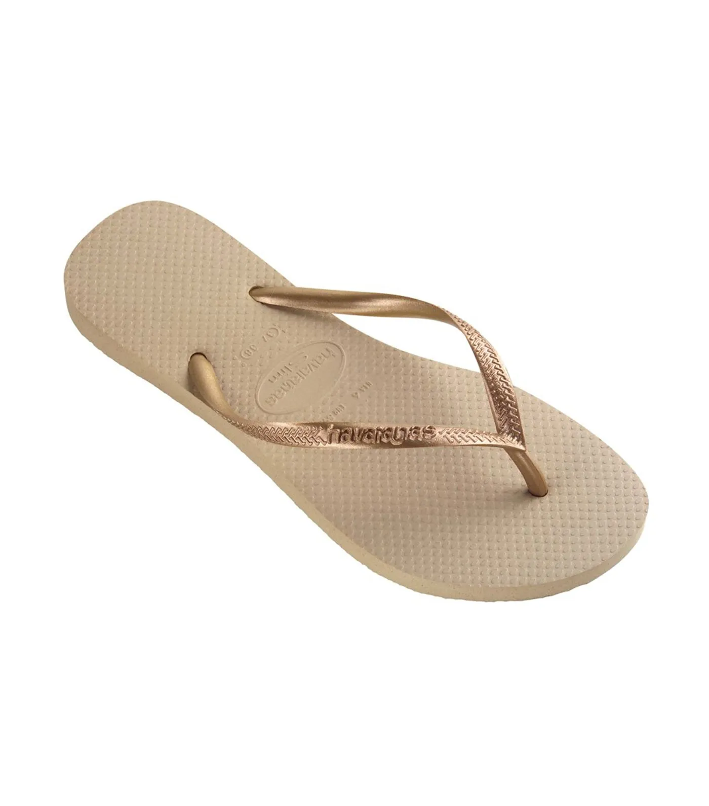 Women's Slim Flip Flops - Light Gold