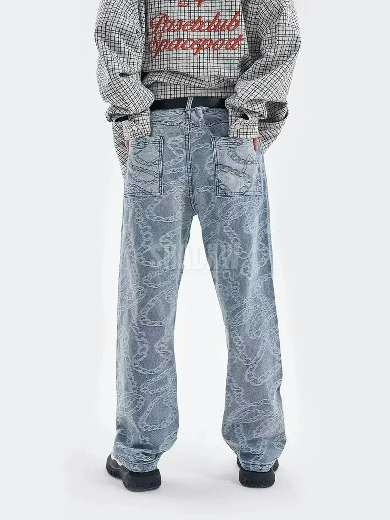 Y2K Light Blue Hip Hop Jeans